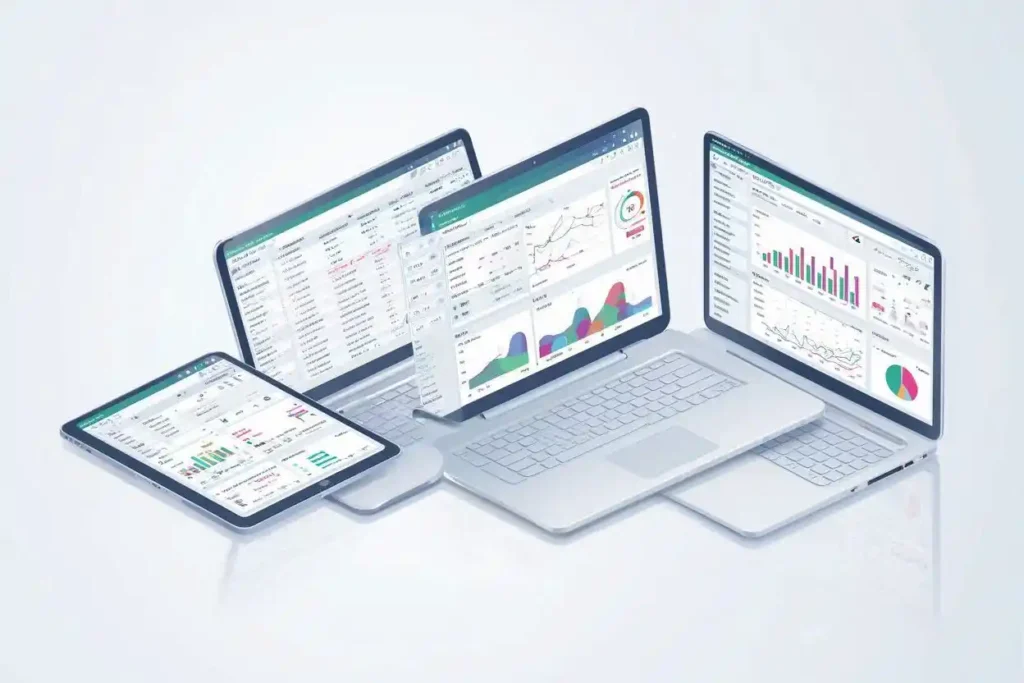 dashboard alat bantu administrasi penjualan dengan laporan transaksi dan grafik penjualan bisnis